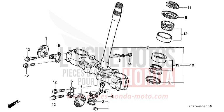 STEERING STEM for XR250R FIGHTING RED (R134) from 1998
