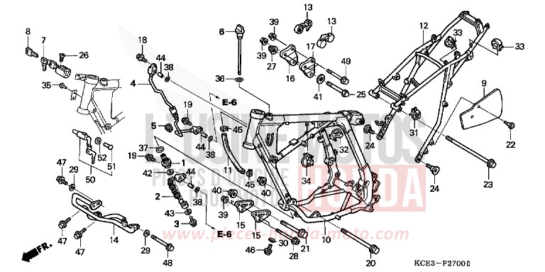FRAME BODY for XR250R FIGHTING RED (R134) from 1998