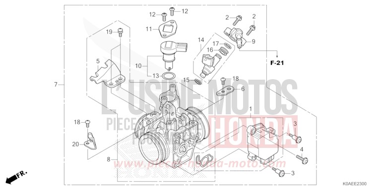 THROTTLE BODY for CBF300NA MAT GUNPOWDER BLACK METALLIC (NH436) from 2022
