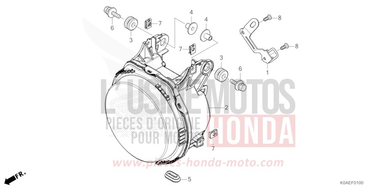 HEADLIGHT for CBF300NA MAT GUNPOWDER BLACK METALLIC (NH436) from 2022