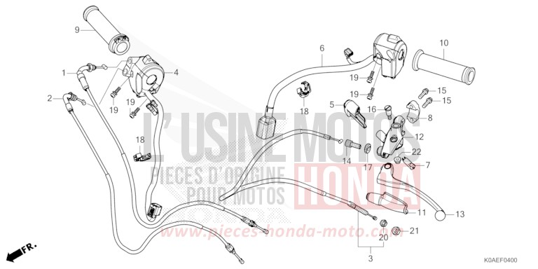 HANDLE LEVER/SWITCH/CABLE for CBF300NA MAT GUNPOWDER BLACK METALLIC (NH436) from 2022