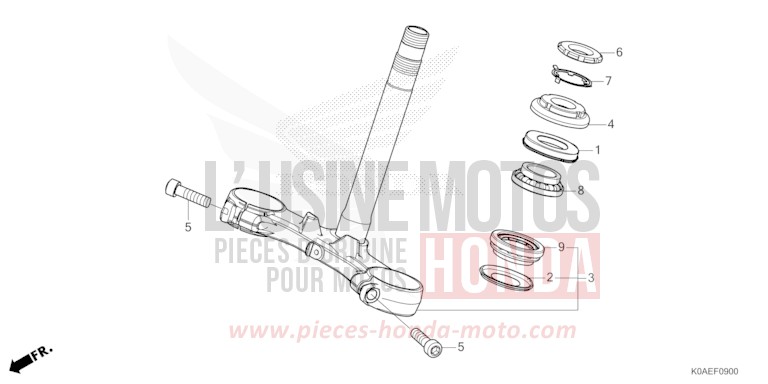 STEERING STEM for CBF300NA MAT GUNPOWDER BLACK METALLIC (NH436) from 2022