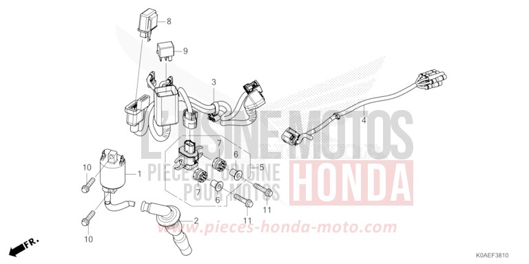 SUB HARNESS for CBF300NA MAT GUNPOWDER BLACK METALLIC (NH436) from 2022