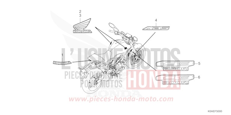 MARK for CBF300NA MAT GUNPOWDER BLACK METALLIC (NH436) from 2022