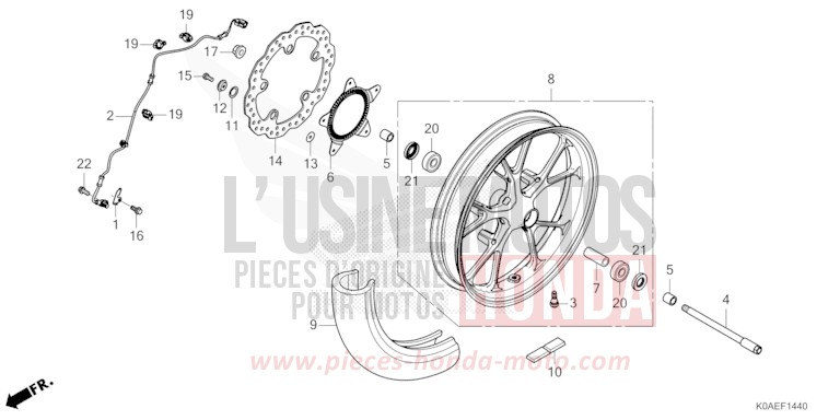 FRONT WHEEL for CBF300NA MAT PEARL AGILE BLUE (PB413) from 2022