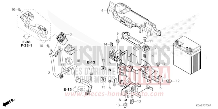 BATTERY for CBF300NA MAT PEARL AGILE BLUE (PB413) from 2022