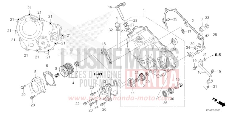 RIGHT CRANKCASE COVER for CBF300NA PEARL DUSK YELLOW (Y238) from 2022