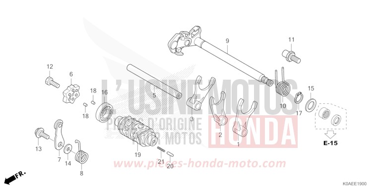 GEARSHIFT DRUM for CBF300NA PEARL DUSK YELLOW (Y238) from 2022