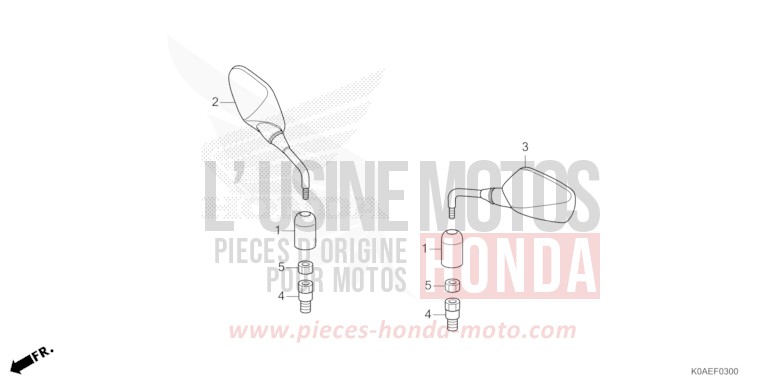 MIRROR for CBF300NA PEARL DUSK YELLOW (Y238) from 2022