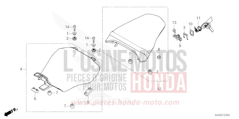 SEAT for CBF300NA PEARL DUSK YELLOW (Y238) from 2022