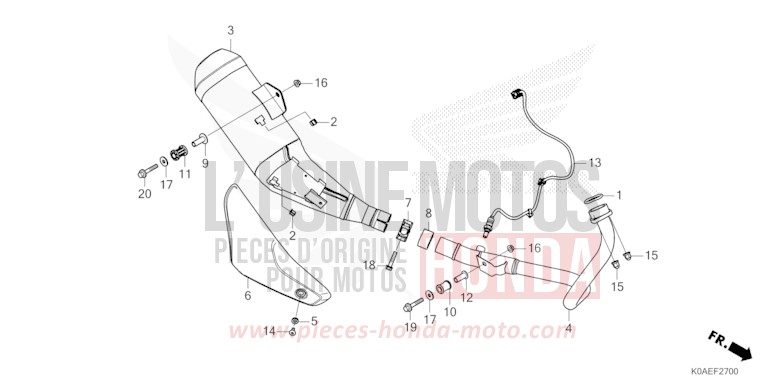 EXHAUST MUFFLER for CBF300NA PEARL DUSK YELLOW (Y238) from 2022