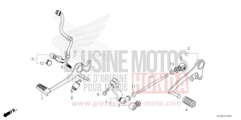 PEDAL for CBF300NA PEARL DUSK YELLOW (Y238) from 2022