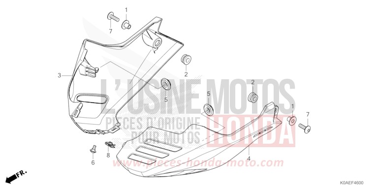 UNDER COWL for CBF300NA PEARL DUSK YELLOW (Y238) from 2022