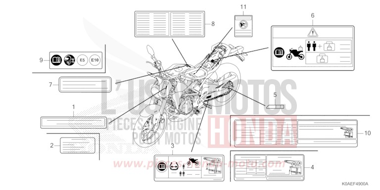 CAUTION LABEL for CBF300NA PEARL DUSK YELLOW (Y238) from 2022
