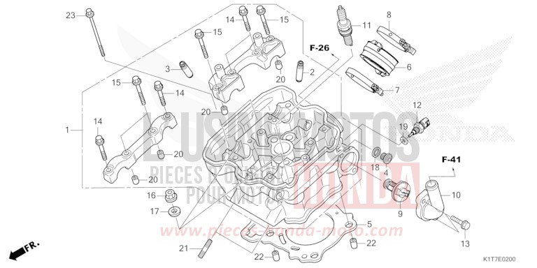 CYLINDER HEAD for CRF300LRA EXTREME RED (R292) from 2023