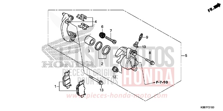 REAR BRAKE CALIPER for NSS300A CRESCENT BLUE METALLIC (PB412) from 2019