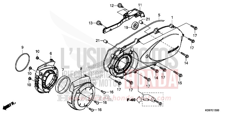 LEFT CRANKCASE COVER for NSS300A MAT CYNOS GRAY METALLIC (NH312) from 2019
