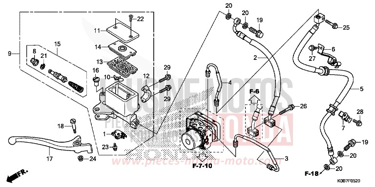 FRONT BRAKE MASTER CYLINDER for NSS300A MAT CYNOS GRAY METALLIC (NH312) from 2019