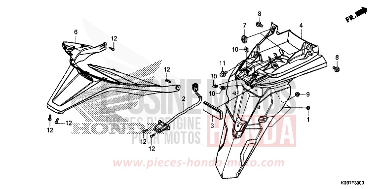 REAR FENDER for NSS300A MAT PEARL COOL WHITE (NHB44) from 2019
