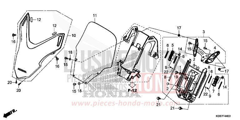 FRONT VISOR/WINDSCREEN for NSS300A PEARL NIGHTSTAR BLACK (NHA84) from 2019