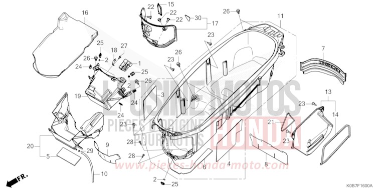 LUGGAGE BOX for NSS300A CRESCENT BLUE METALLIC (PB412) from 2019