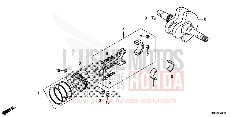 CRANKSHAFT/PISTON for NSS300A MAT PEARL COOL WHITE (NHB44) from 2019