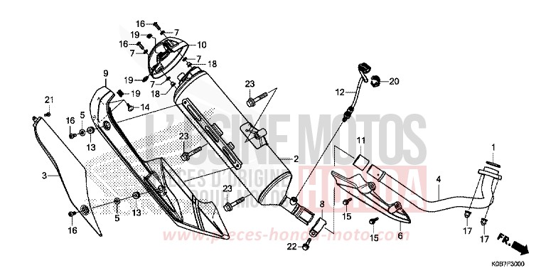 EXHAUST MUFFLER for NSS300A PEARL NIGHTSTAR BLACK (NHA84) from 2019