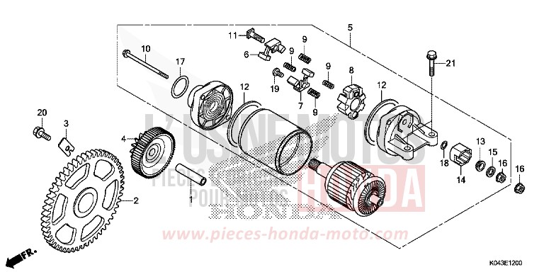 STARTER MOTOR for NSS300A ASTEROID BLACK METALLIC (NHA35) from 2013