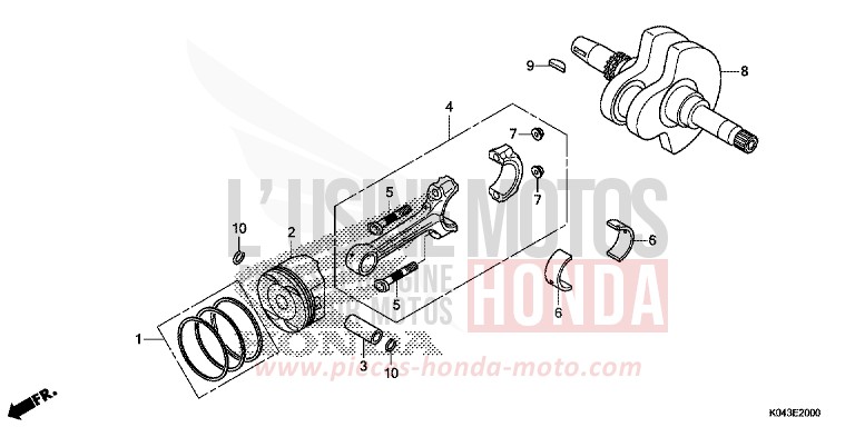 CRANKSHAFT/PISTON for NSS300A ASTEROID BLACK METALLIC (NHA35) from 2013