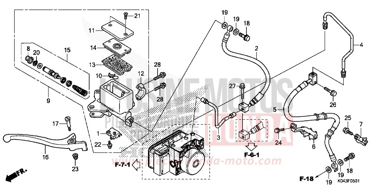 FRONT BRAKE MASTER CYLINDER (NSS300A) for NSS300A ASTEROID BLACK METALLIC (NHA35) from 2013