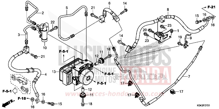 REAR BRAKE PIPE (NSS300A) for NSS300A ASTEROID BLACK METALLIC (NHA35) from 2013