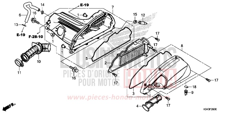 AIR CLEANER for NSS300A ASTEROID BLACK METALLIC (NHA35) from 2013