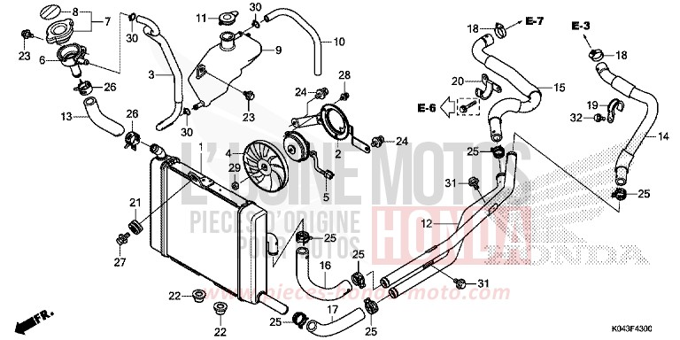 RADIATOR for NSS300A ASTEROID BLACK METALLIC (NHA35) from 2013