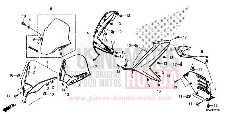 FRONT COVER/METER VISOR for NSS300A PEARL HIMALAYAS WHITE (NHA87) from 2013