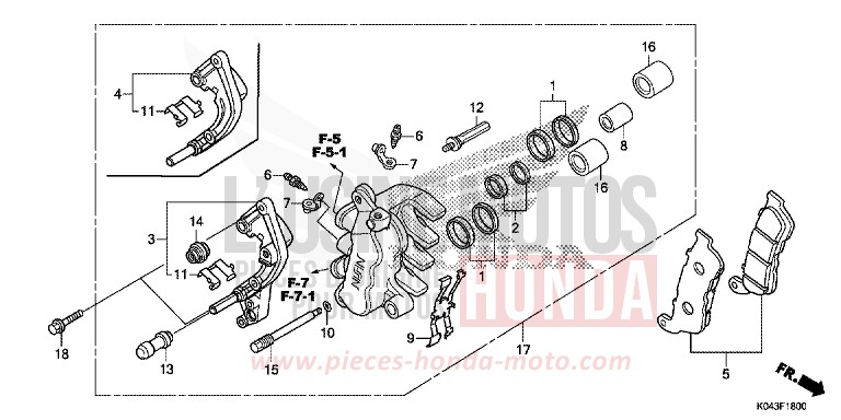 FRONT BRAKE CALIPER for NSS300A PEARL HIMALAYAS WHITE (NHA87) from 2013