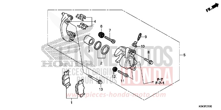 REAR BRAKE CALIPER for NSS300A PEARL HIMALAYAS WHITE (NHA87) from 2013