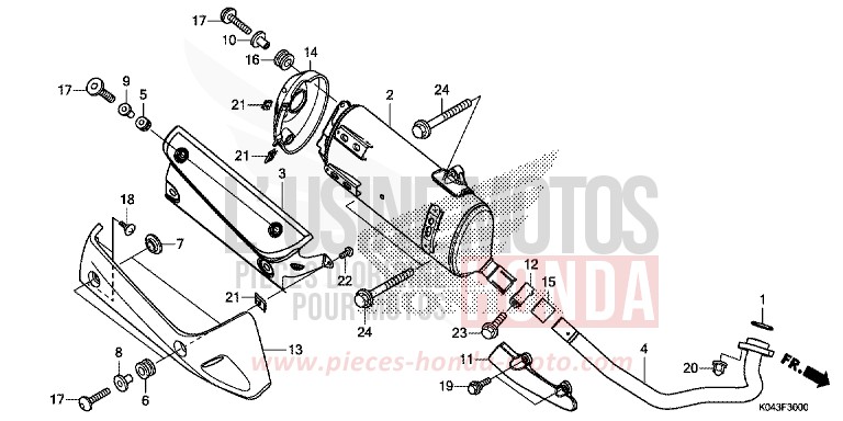 EXHAUST MUFFLER for NSS300A PEARL HIMALAYAS WHITE (NHA87) from 2013