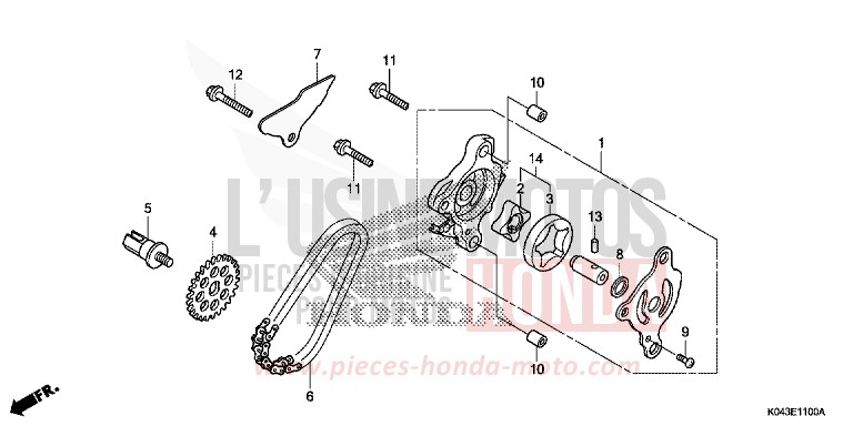 OIL PUMP for NSS300A SEAL SILVER METALLIC (NHA14) from 2013