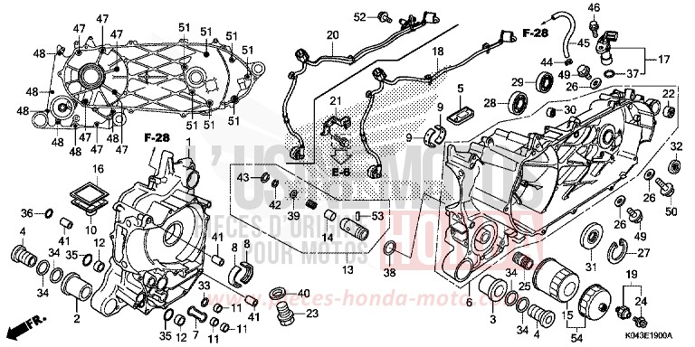 CRANKCASE for NSS300A SEAL SILVER METALLIC (NHA14) from 2013
