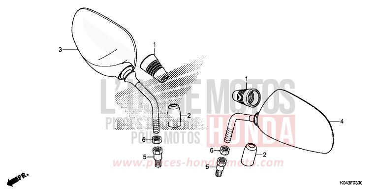 MIRROR for NSS300A SEAL SILVER METALLIC (NHA14) from 2013