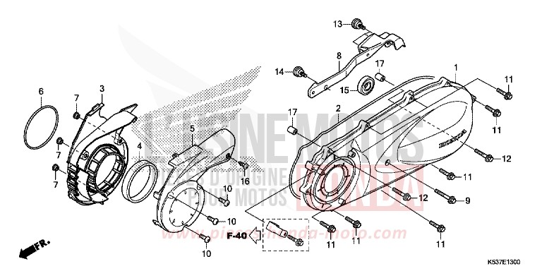 LEFT CRANKCASE COVER for SH300A PEARL COOL WHITE (NHA16) from 2016