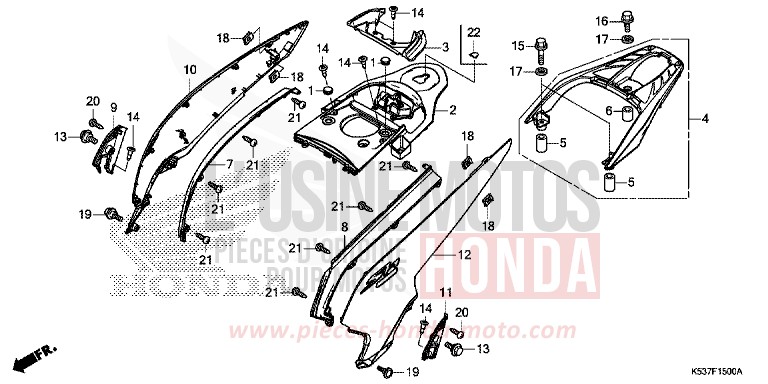 BODY COVER/LUGGAGE CARRIER for SH300A PEARL NIGHTSTAR BLACK (NHA84) from 2016