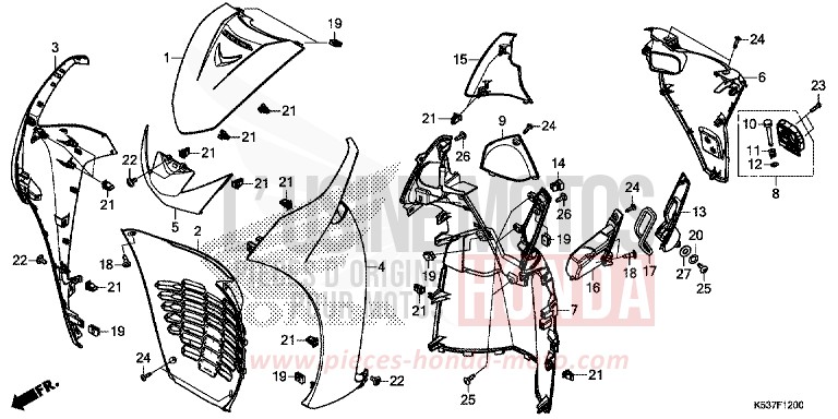 FRONT COVER for SH300A PEARL PACIFIC BLUE (PB386) from 2016