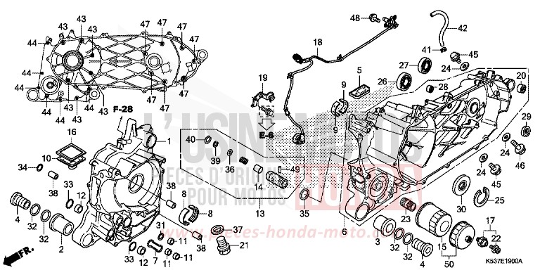 CRANKCASE for SH300A PEARL SIENA RED (R320) from 2016