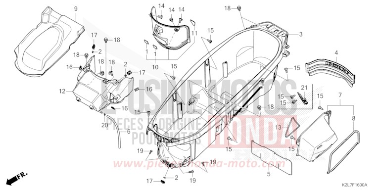 LUGGAGE BOX for ADV350A SPANGLE SILVER METALLIC (NHA49) from 2022