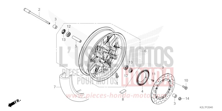 FRONT WHEEL for ADV350A SPANGLE SILVER METALLIC (NHA49) from 2023