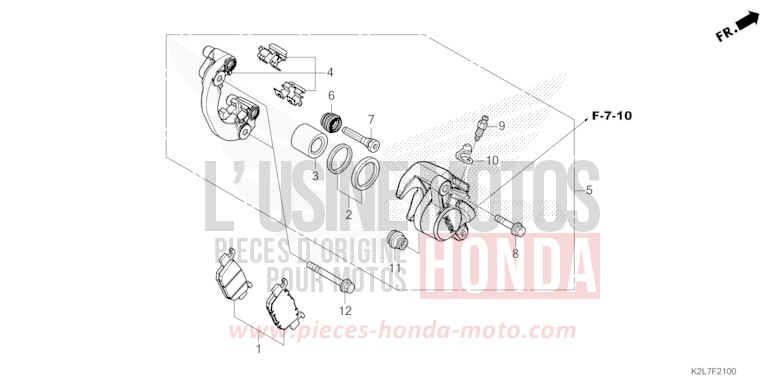 REAR BRAKE CALIPER for ADV350A SPANGLE SILVER METALLIC (NHA49) from 2023