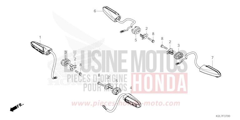 WINKER for ADV350A SPANGLE SILVER METALLIC (NHA49) from 2023