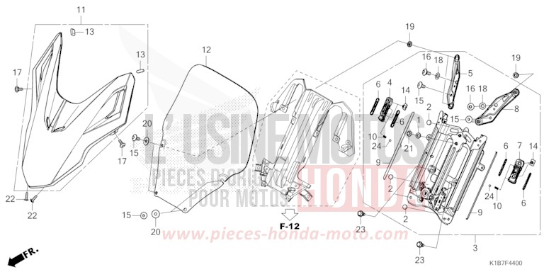 FRONT VISOR/WINDSCREEN for NSS350A PEARL COOL WHITE (NHA16) from 2021