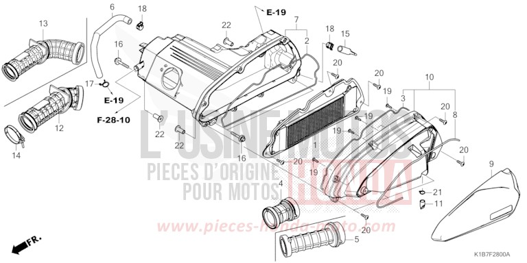 AIR CLEANER for NSS350A PEARL FALCON GRAY (NHC61) from 2021